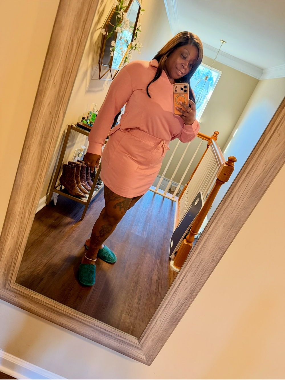 Pink Cozy Sweatshirt Skort Set💕
